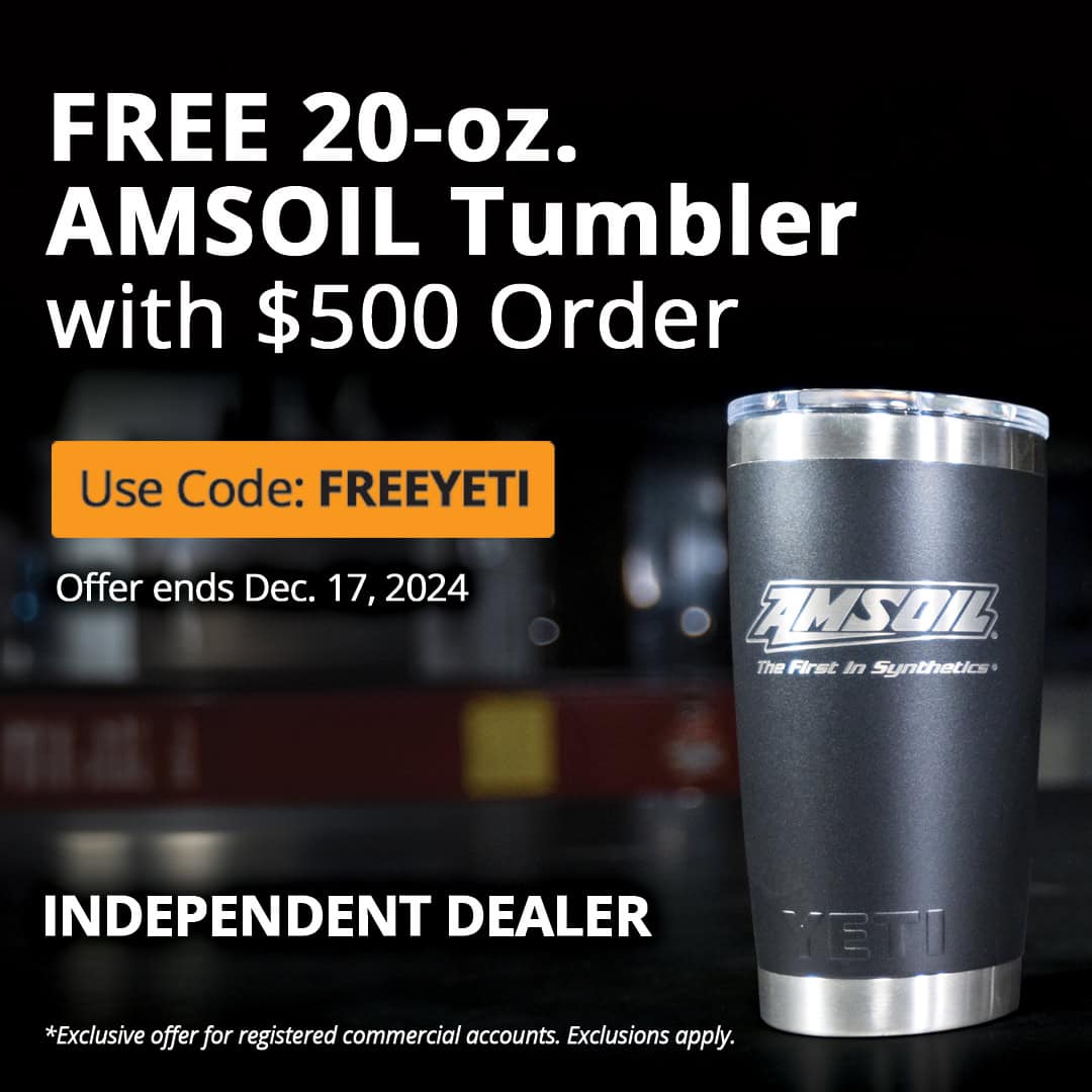 FREE 20-oz. AMSOIL tumbler made by YETI® with order of $500 or more