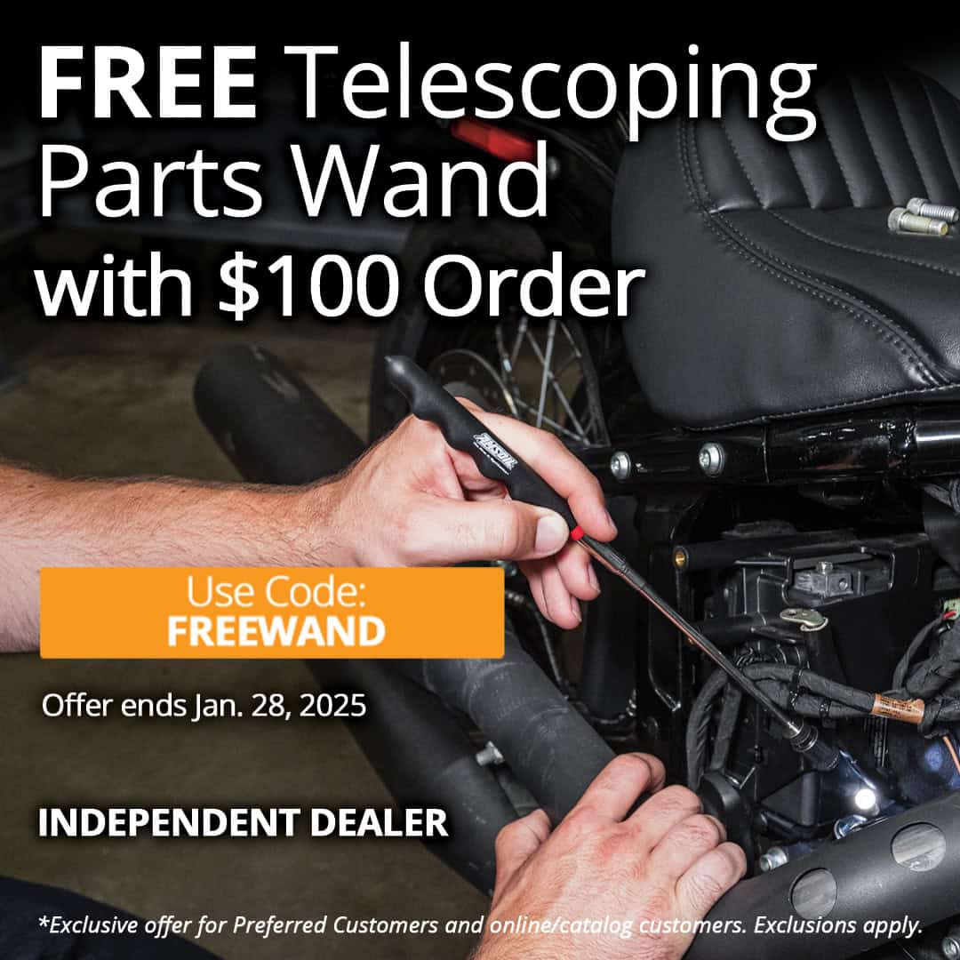 Free telescoping parts wand with $100 order